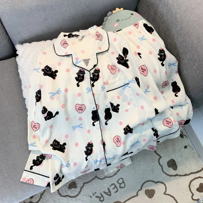 Sweet Cute Cartoon Pajamas Set