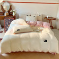 Thick Solid Color Velvet Duvet Cover Warmth Comforter Cover Double Soft Quilt Cover
