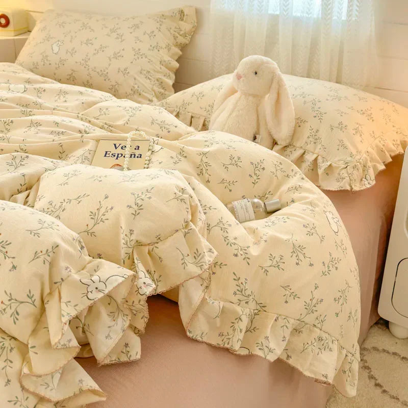 Princess Style Bedding Sets Ruffle Lace Quilt Cover Romantic Bedroom Duvet Cover