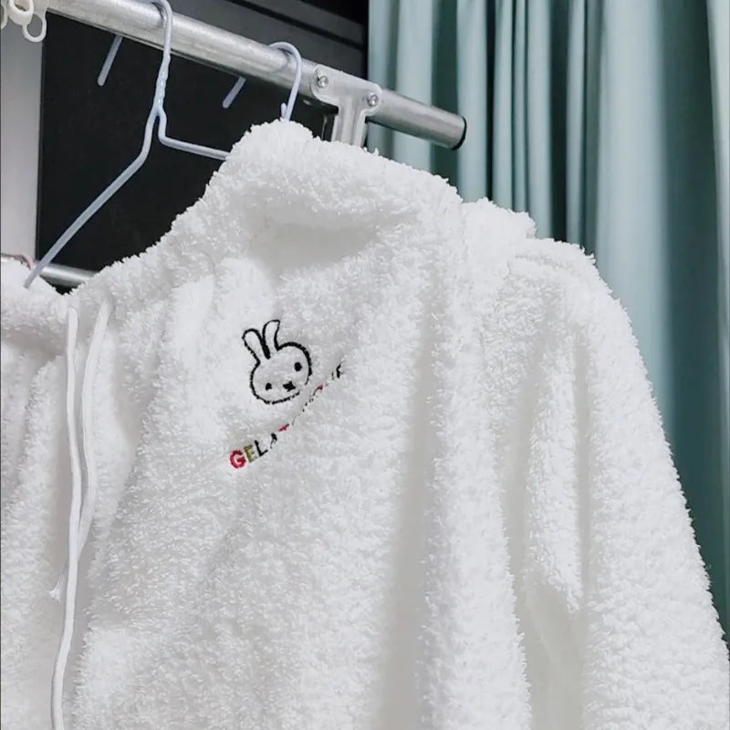 Kawaii Miffy Plush Pajama Cloud-Soft Fleece Short Loungewear