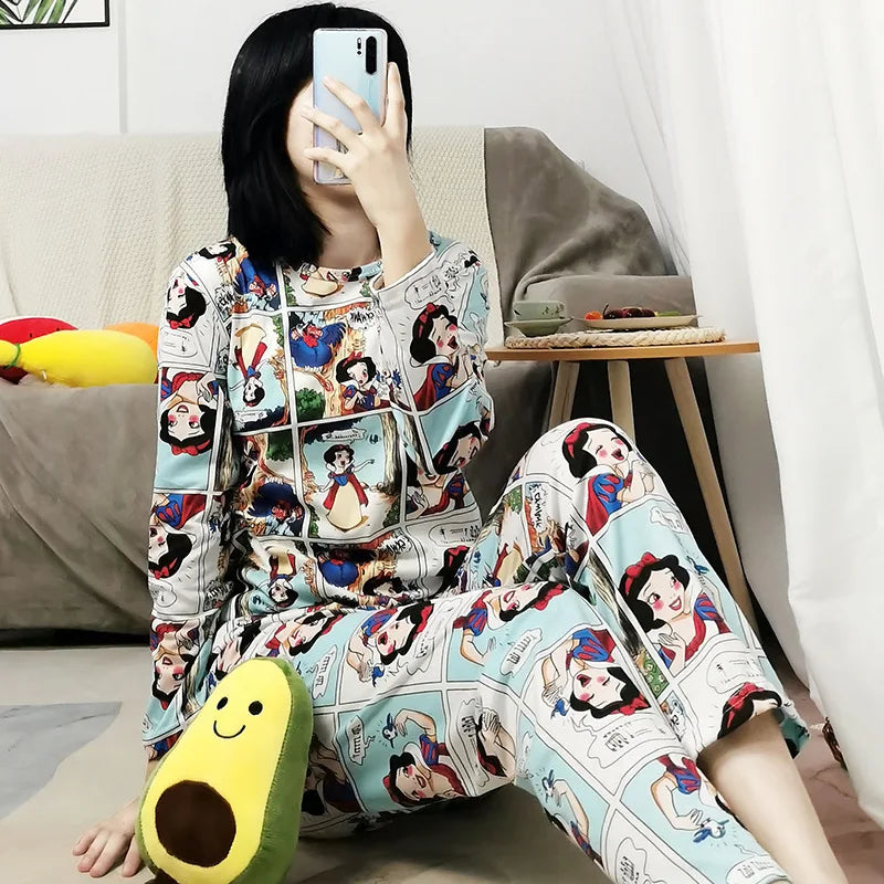 Ladies Variety of Styles Long-sleeved Long Pants Comfortable Pajamas