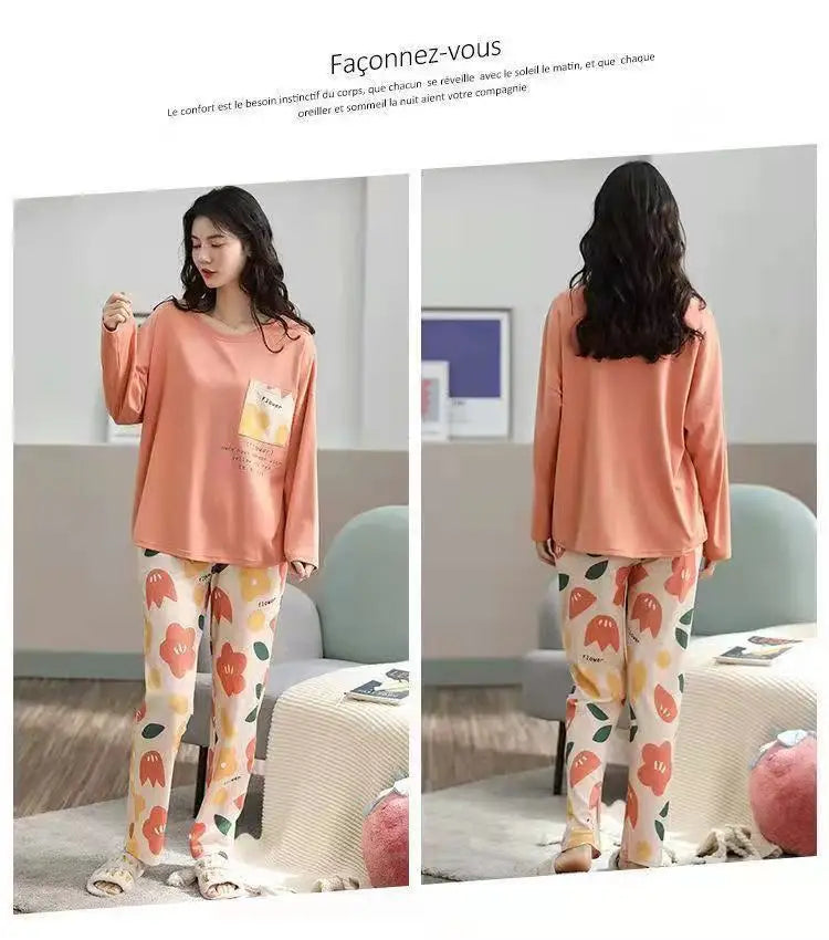 Loungewear Style Long Sleeved Pajamas