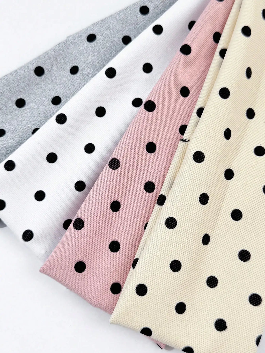 Ladies Polka Dot Print Wide-Edge Elastic Hair Band Face Makeup Sports Headband 4pcs/set