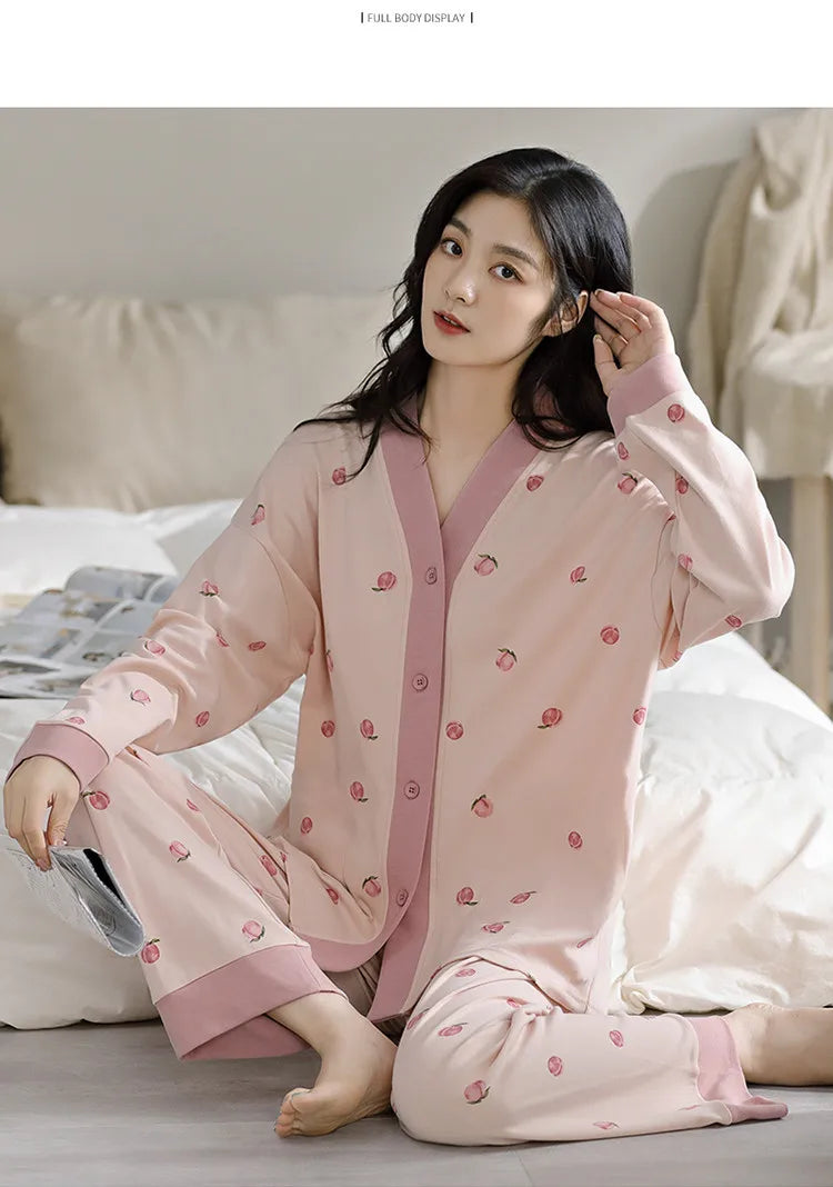 Women's Long-Sleeved Homewear Autumn and Winter Models Homewear Suit