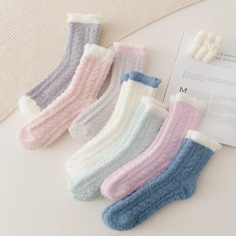 Fuzzy Cute Thick Thermal Fluffy Soft Sleeping Socks