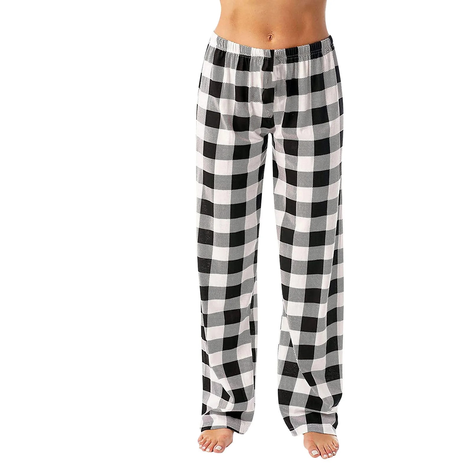 Plaid Cotton Loose Ladies Pajama Pants