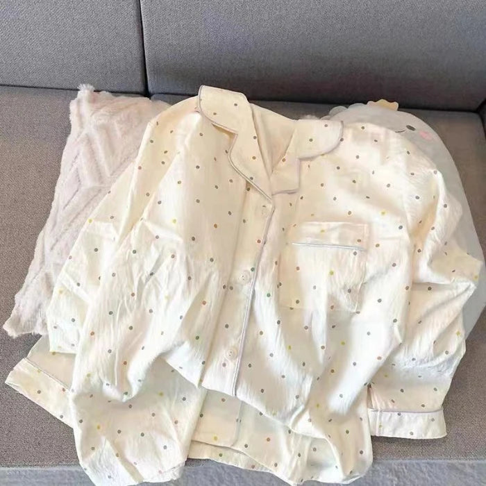 Cute Print Women's Pajamas Set Long Sleeve Tops and Pants Loungewear