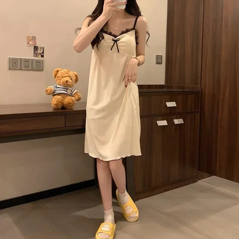 Short Sleeve Simple Pajamas Loose Ladies Loungewear