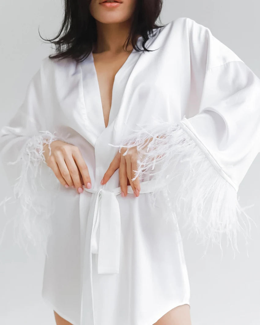 Satin Sexy Mini Long Sleeve Loose Dress