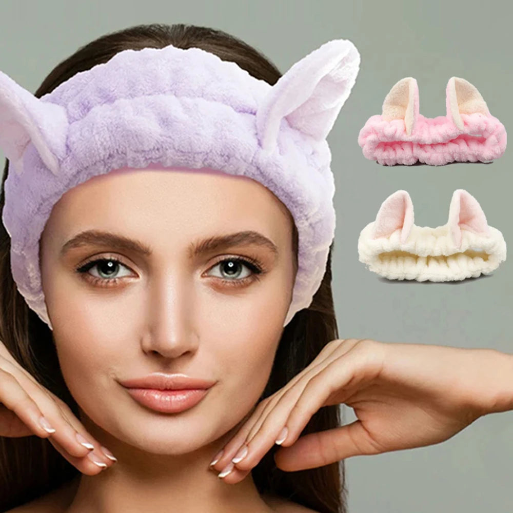 Soft Cute Cat Spa Headband for Washing Face