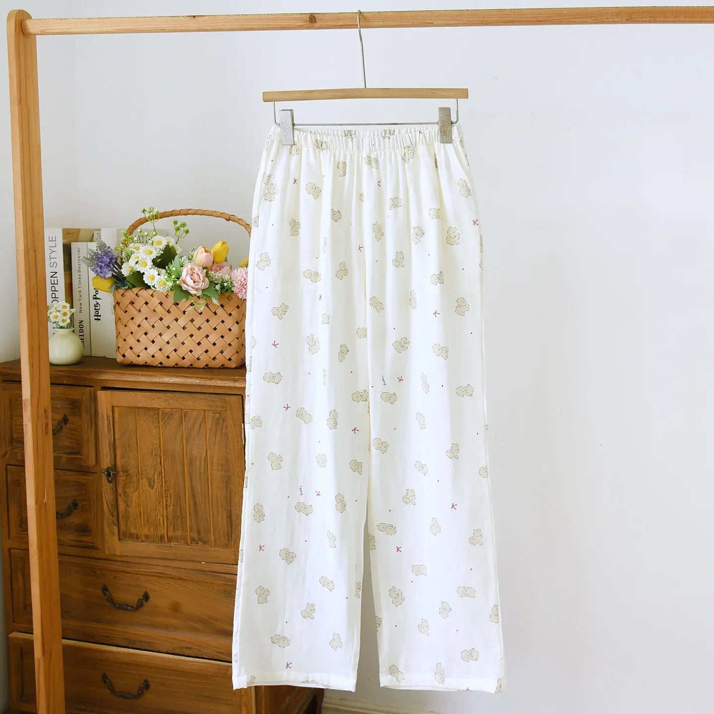 Women's Sleeper 100% Cotton Multi Color Printed Pants Casual Loose Bottoms