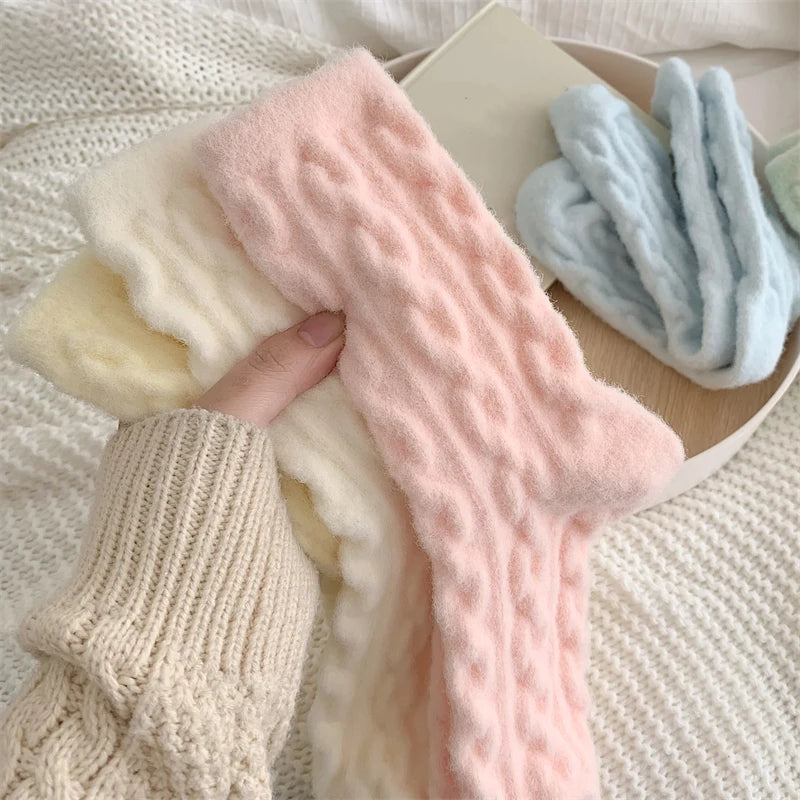 Kawaii Solid Color Fluffy Socks