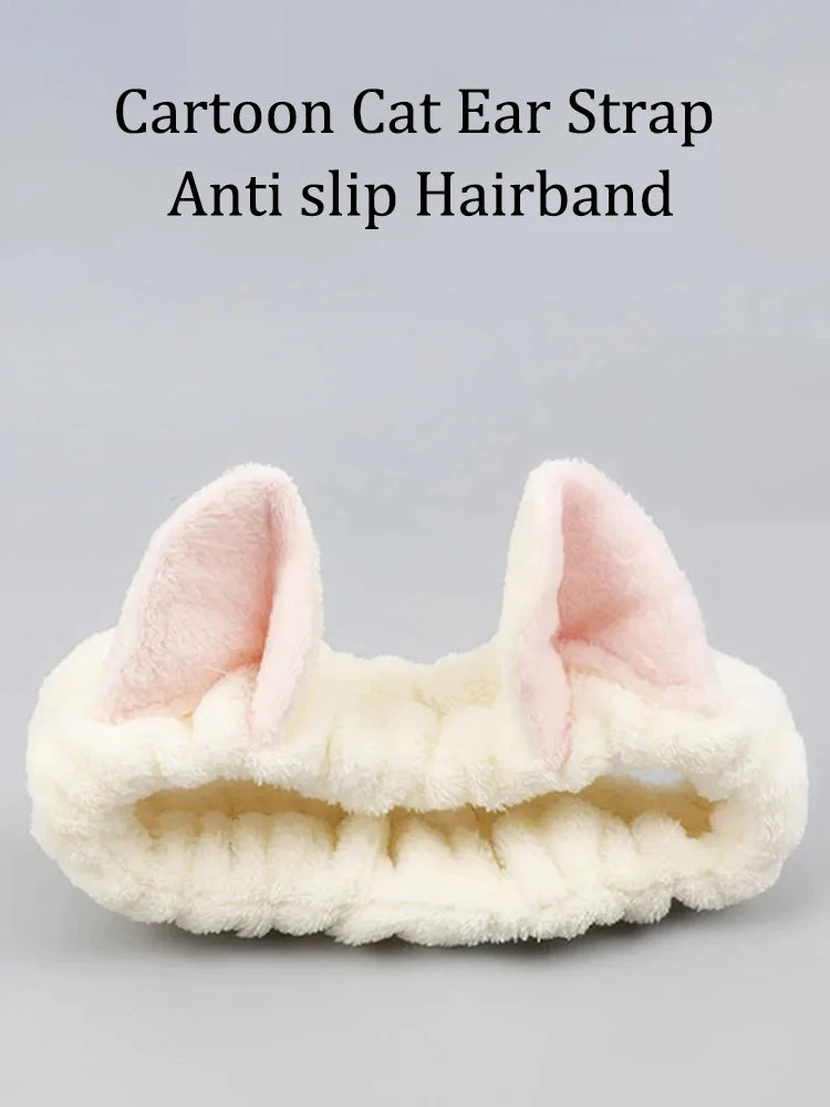 Soft Cute Cat Spa Headband for Washing Face