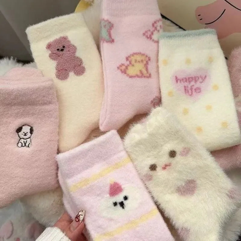 Kawaii Cute Bear/Dog/Unicorn Soft Warm Fluffy Socks