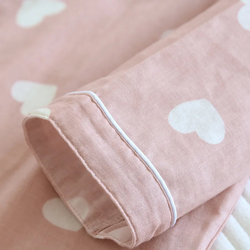 Women's 100% Cotton Long Sleeve Pants Two Piece Love Lovely Sweet Home Set