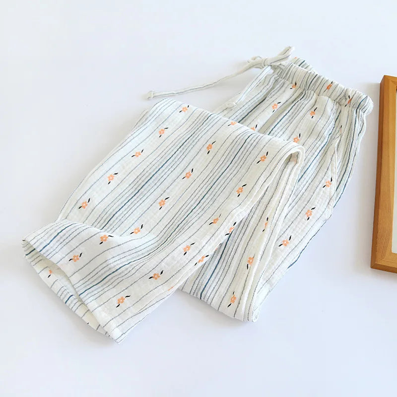 Ladies 100% Cotton Gauze Pajama Loungewear