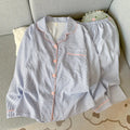 Cloud Soft Cotton ong-Sleeved Top with Long Trousers Sweet and Cute Pajama Set