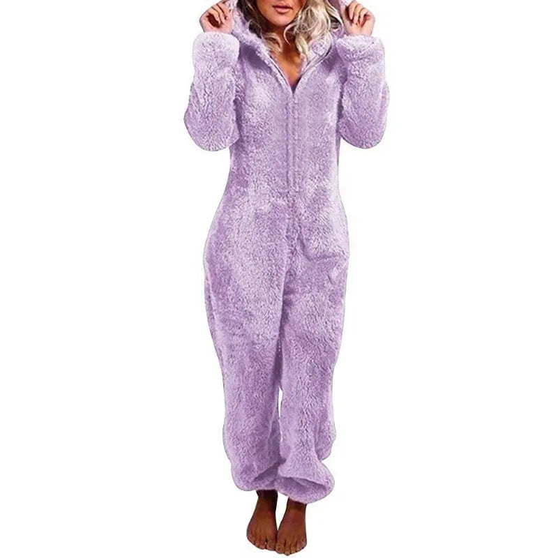 Plush Onesie Hooded Pajamas