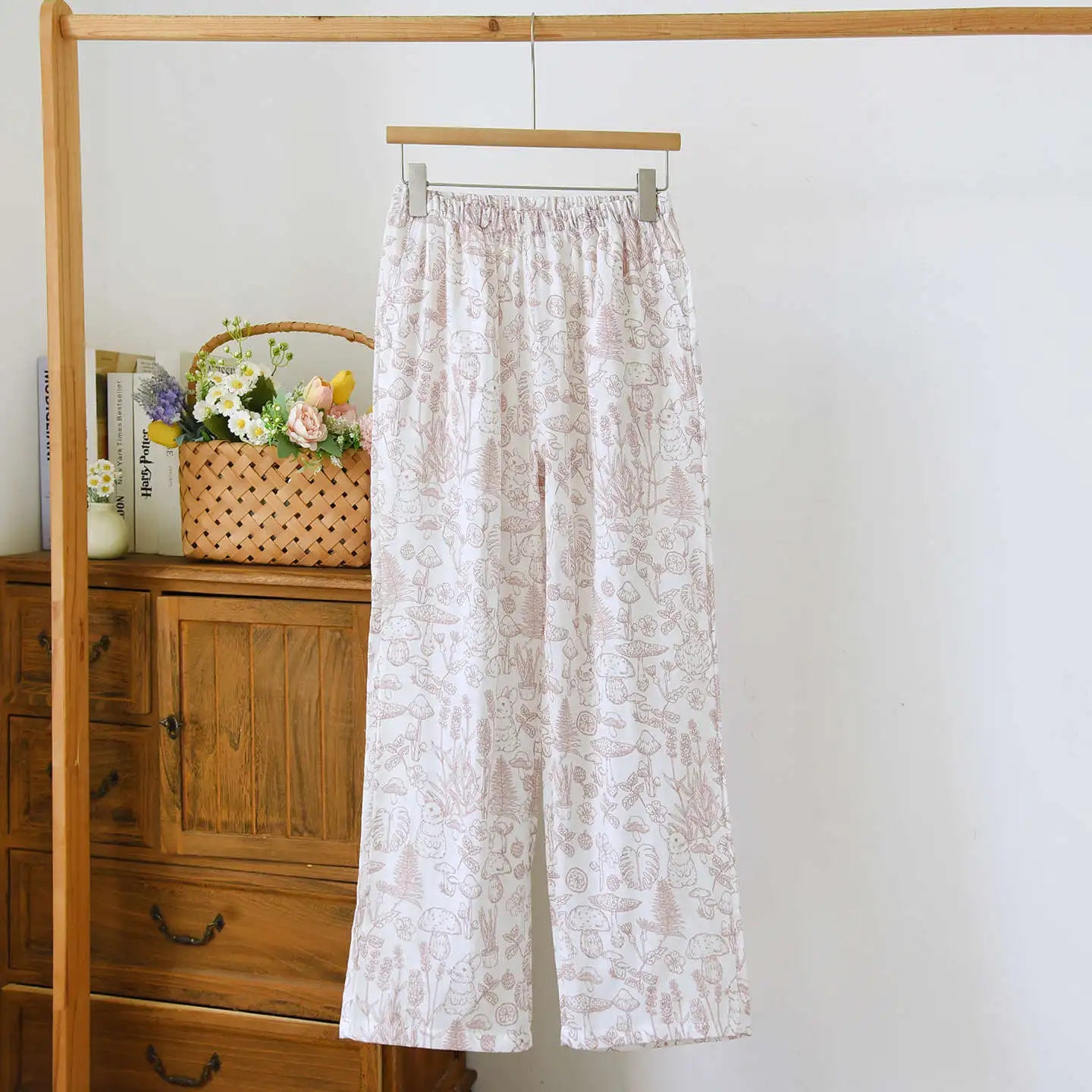 Women's Sleeper 100% Cotton Multi Color Printed Pants Casual Loose Bottoms