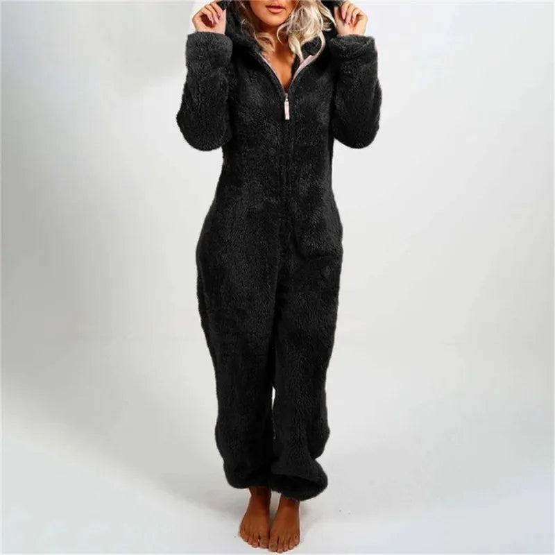Plush Onesie Hooded Pajamas