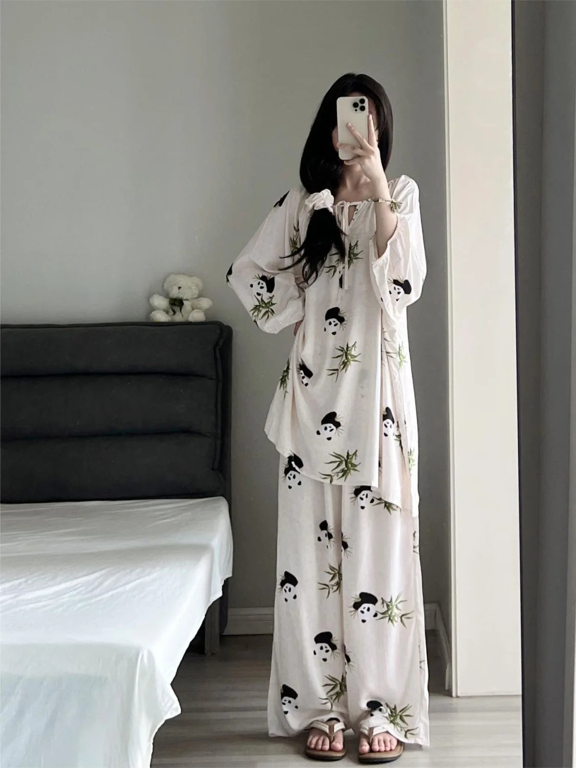 Warm Animal Print Cotton Lounge Set