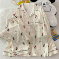 Disney Mickey and Pink Pig Cartoon Cute Pajamas Set Long Sleeve Sleepwear