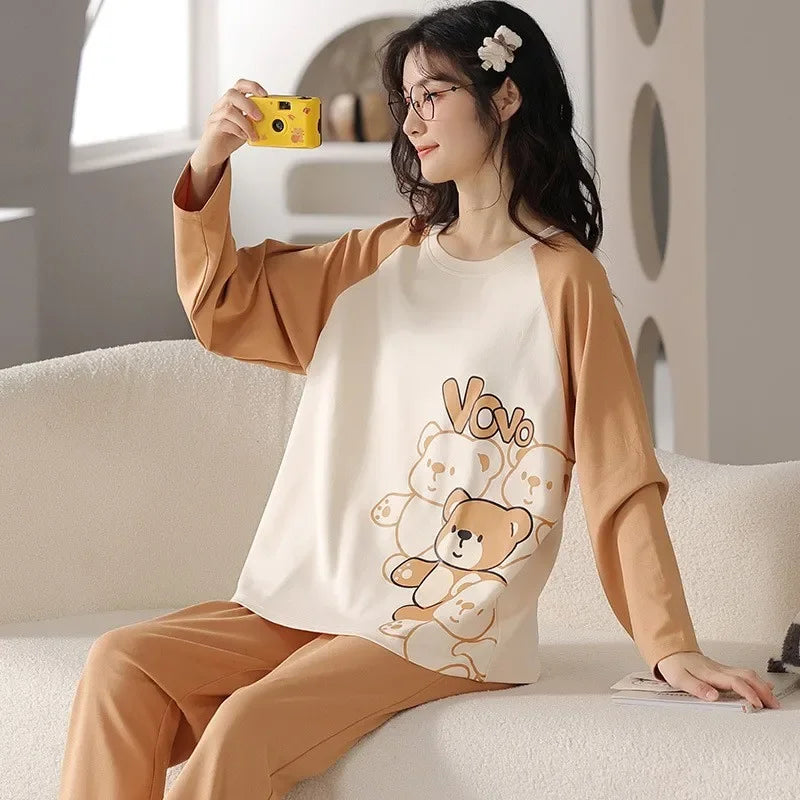 Long-sleeved Pants Leisure Cotton Homewear