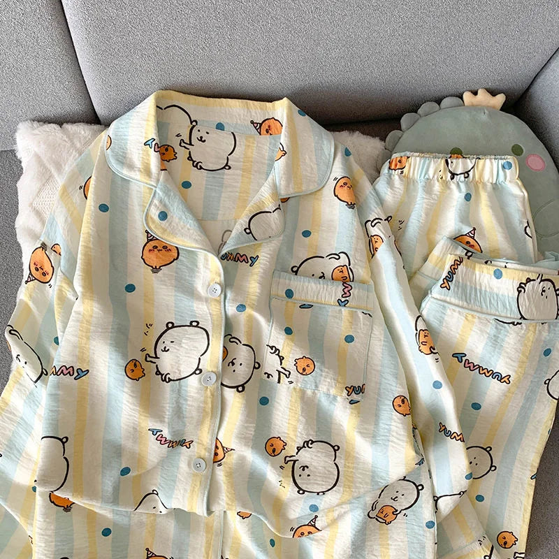 Joke Bear Yellow Pattern Cute Long-sleeves & Trousers (Copy)