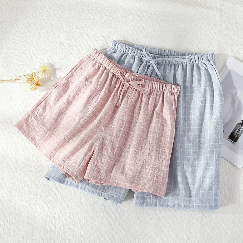 Women's Bottoms Pajamas 100% Cotton Knitted Soft Pants Loose Thin With Pockets