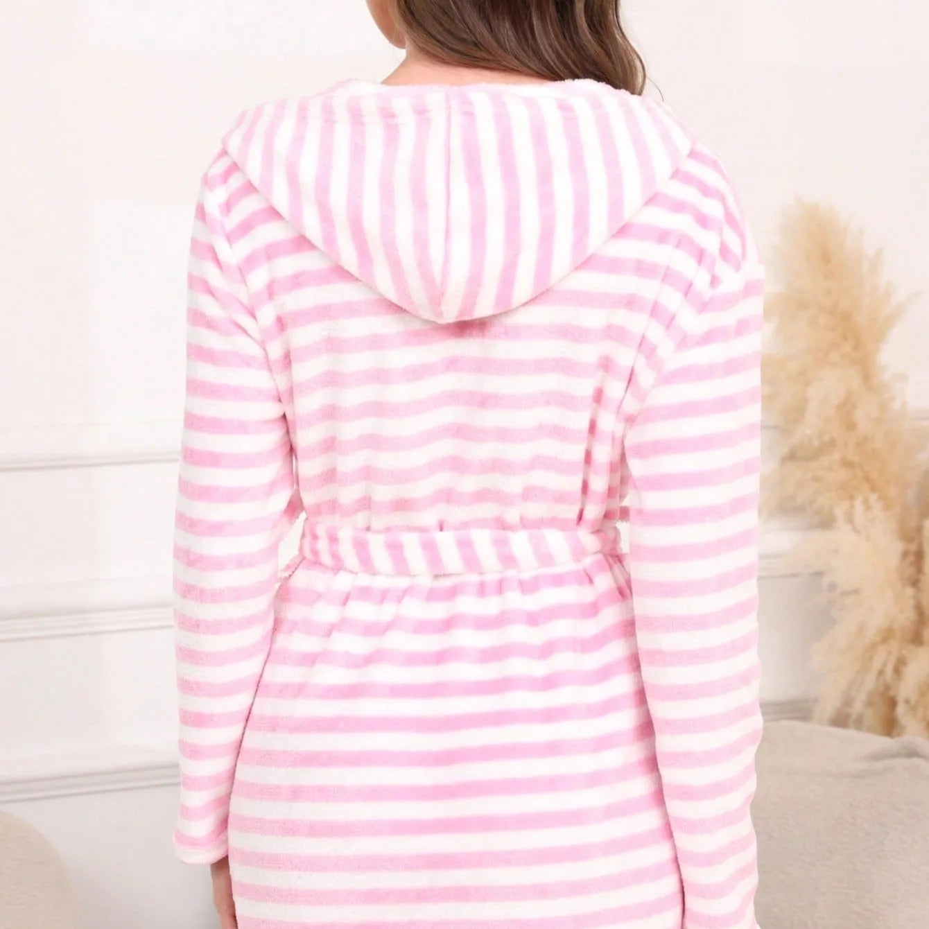 Pure Thick Hooded Bathrobe with Pockets