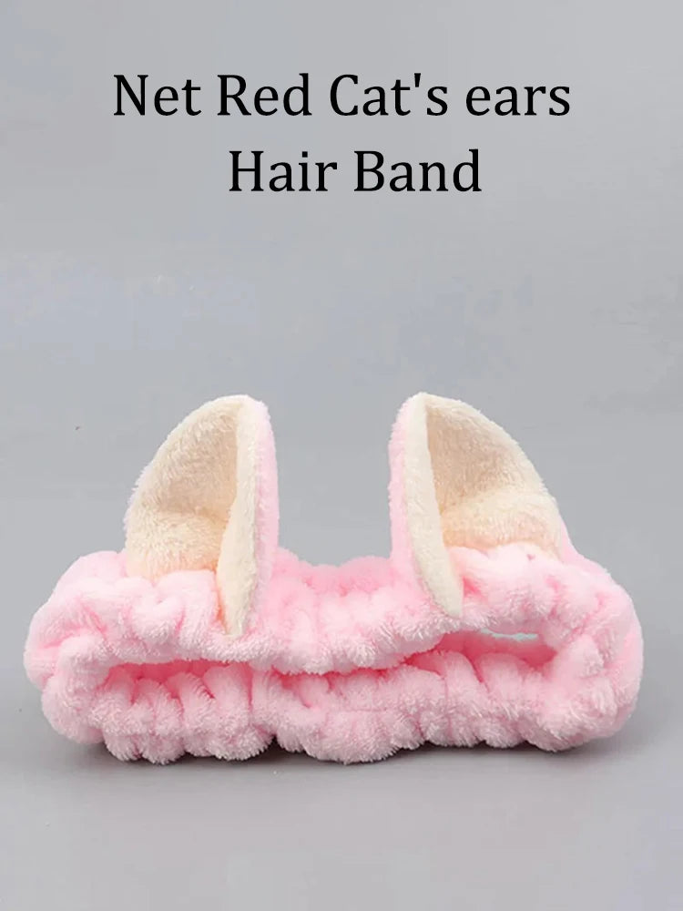 Soft Cute Cat Spa Headband for Washing Face