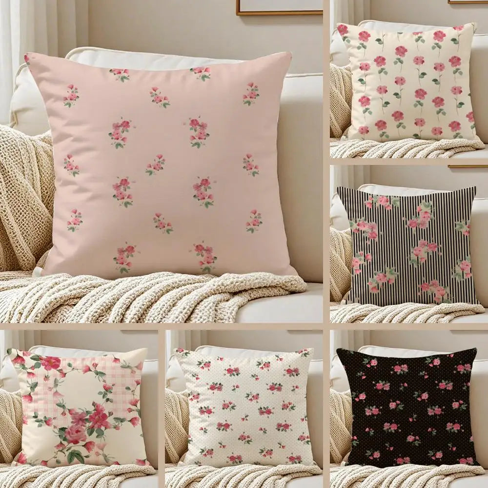 Roses Bloom In Mid-spring Cushion Cover Pillowcase Anti-dustmite