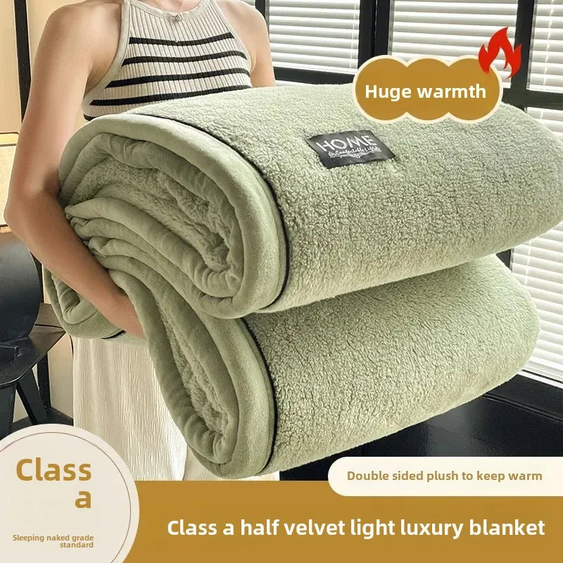 Woolen Thick Double-sided Fluffy Warm Blanket