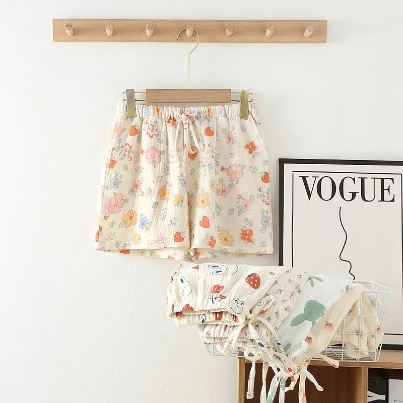 Cotton Pajamas Shorts Cotton Loose Fitting