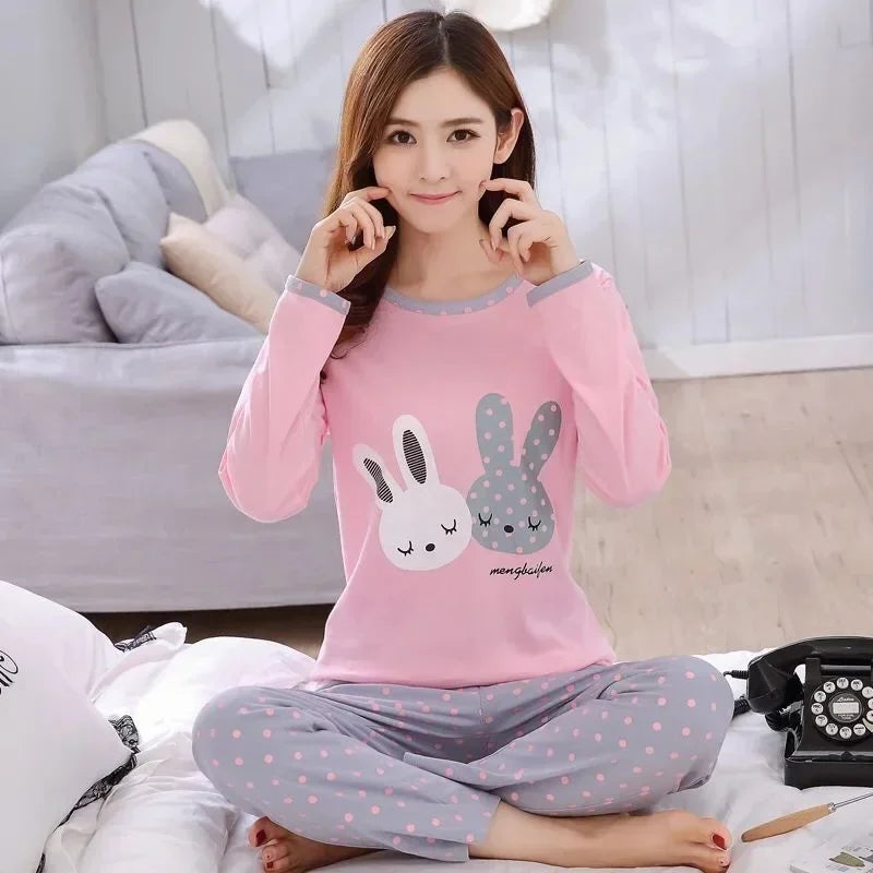 Round Neck Long Sleeve Pajamas