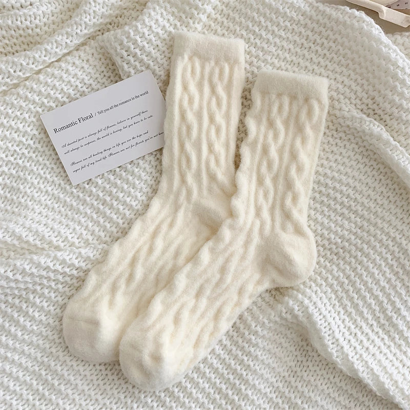Kawaii Solid Color Fluffy Socks