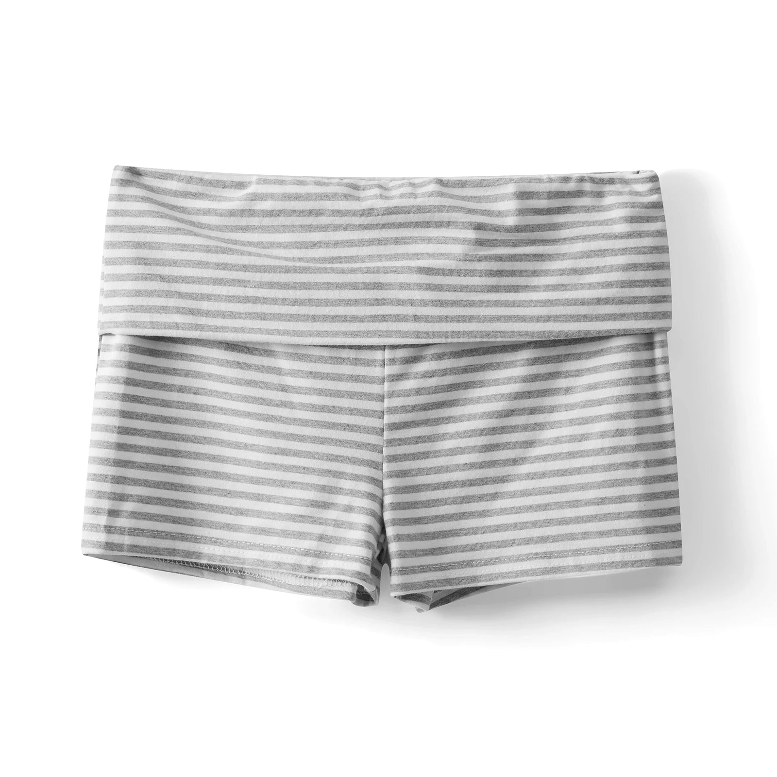 Fold Over Low Waist Pajama Bottoms Solid/Striped Slim Fit Lounge Shorts