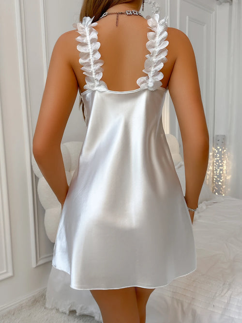 Elegant Lace Nightdress V Neck Sweet Fashion Sleepwear
