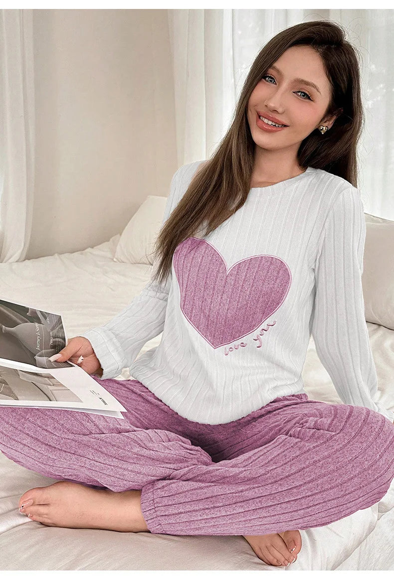 Women Casual and Comfortable Heart Shaped Home Clothes