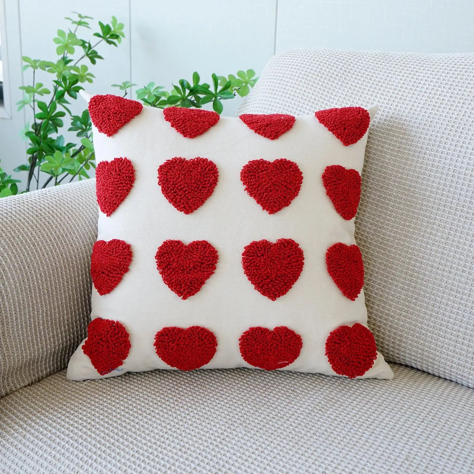 Sweet Velvet Jacquard Embroidery Throw Sofa Pillow Cover