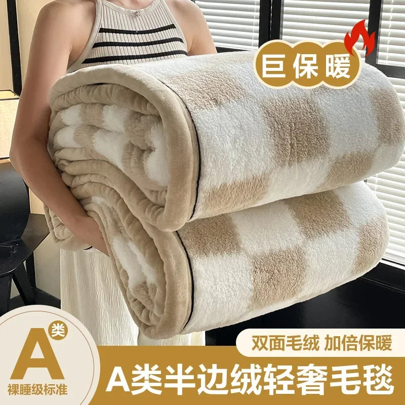 Woolen Thick Double-sided Fluffy Warm Blanket