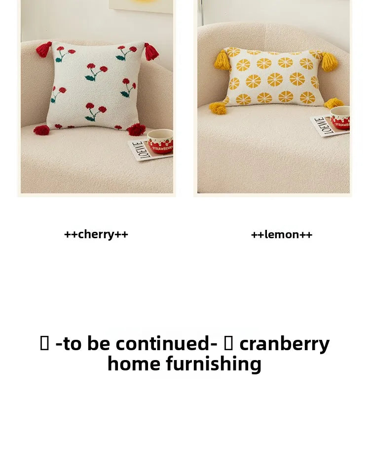 Tussle Style Plush Pillowcase Flower & Fruit Patterns