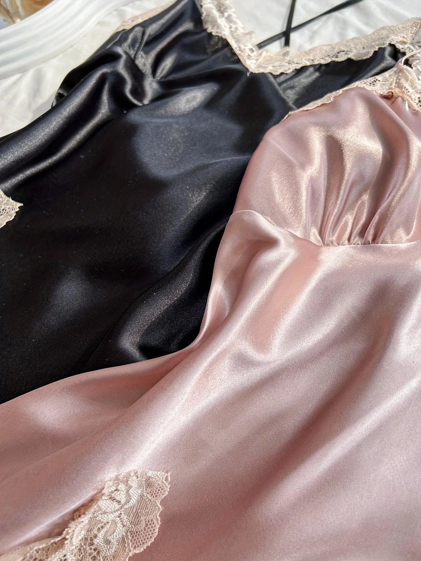 Two-piece Lace Patchwork Sexy Nightdress