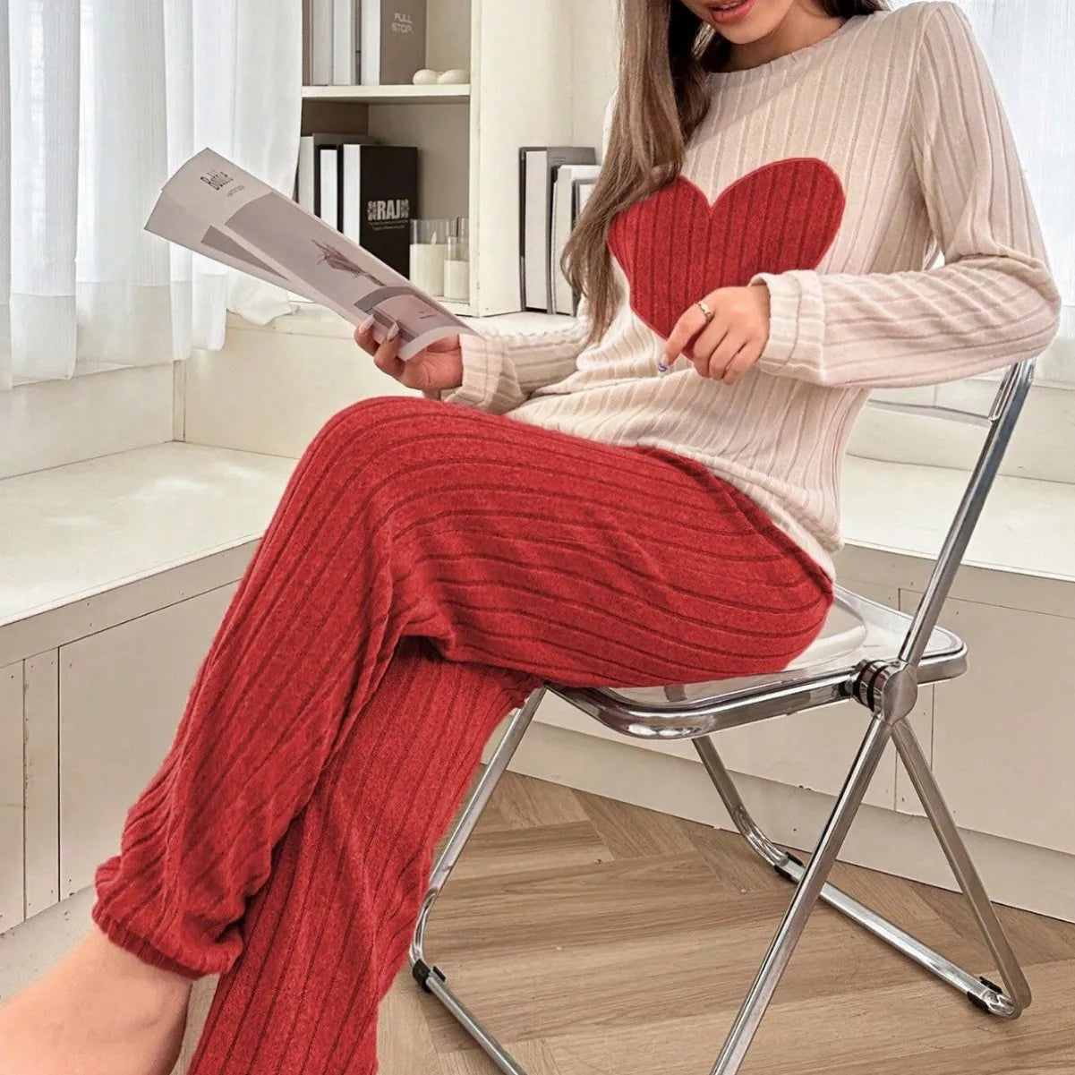 Women Casual and Comfortable Heart Shaped Home Clothes