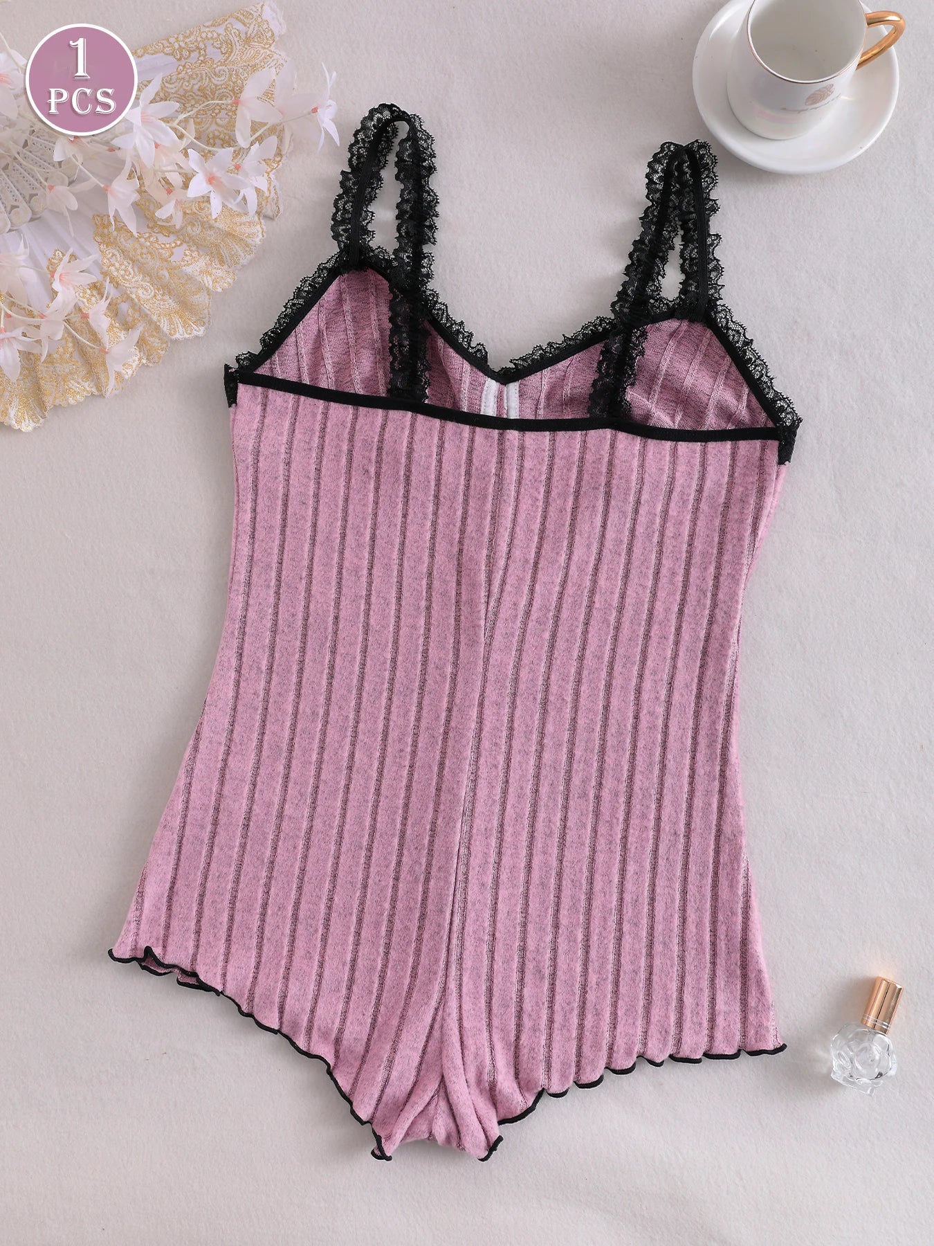 Pink Sleeveless One-piece Sleepwear