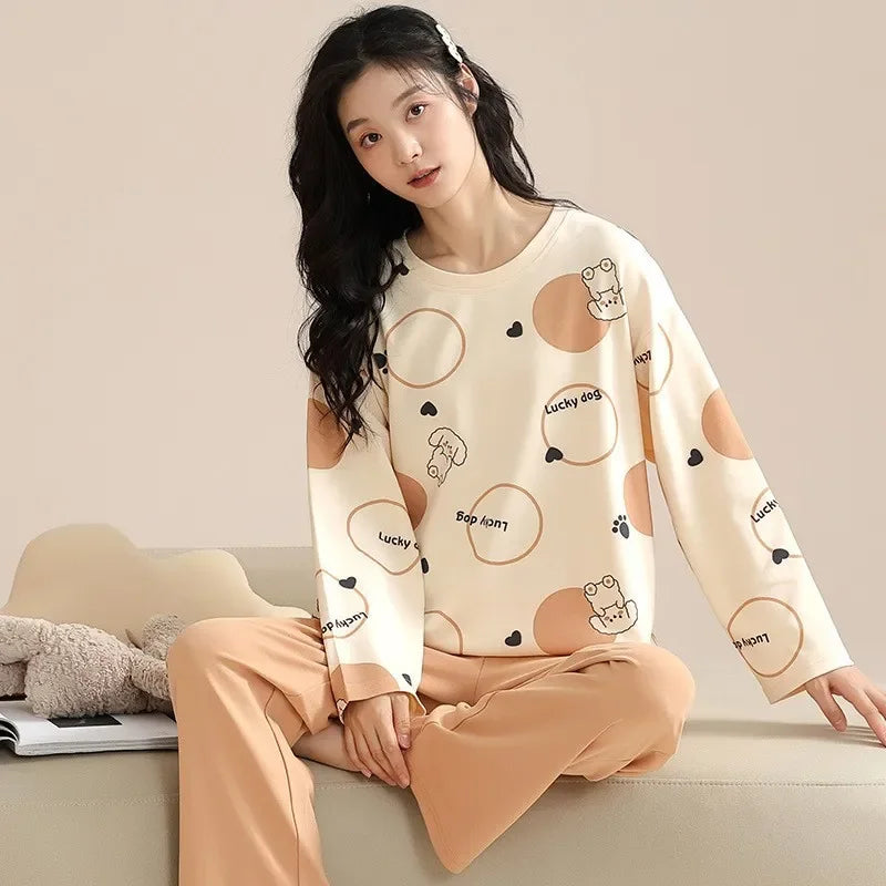 Long-sleeved Pants Leisure Cotton Homewear