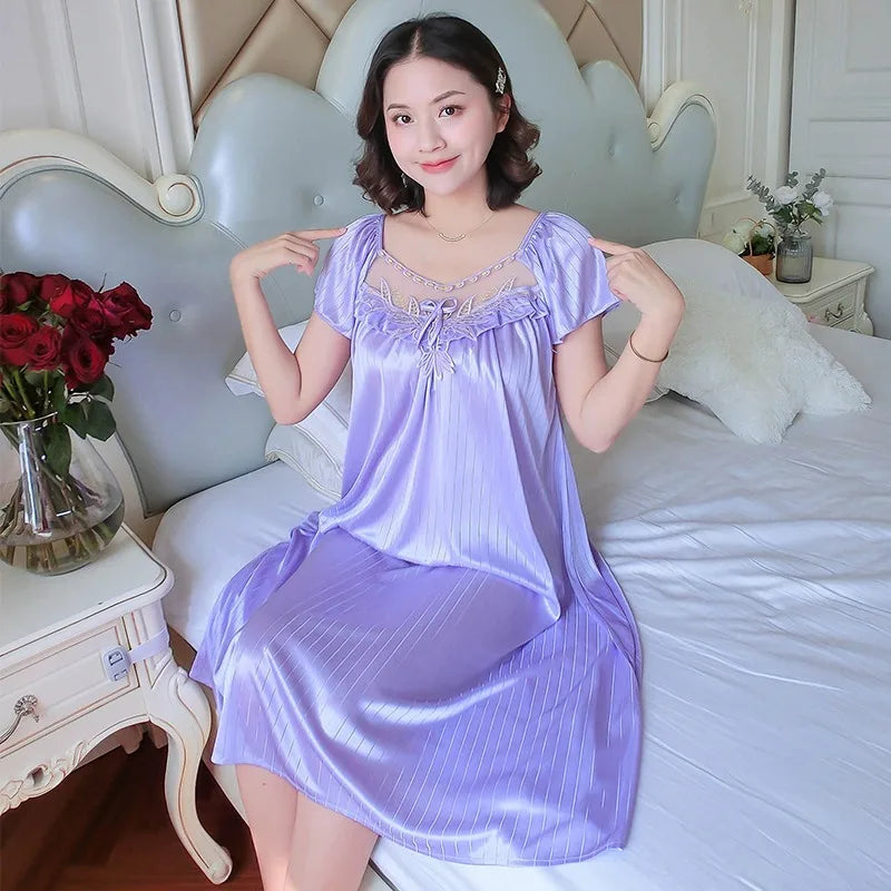 Ladies Ice Silk Nightgowns