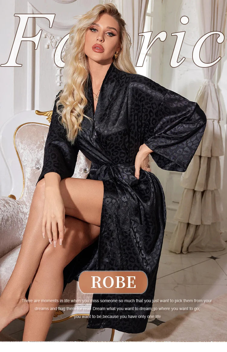 Sexy Lightweight Minimalist Cardigan Satin Bathrobe Thin Long Sleeve