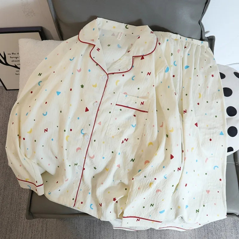 Sweet Cartoon Print Harajuku Style Cute Fashion Two-piece Set