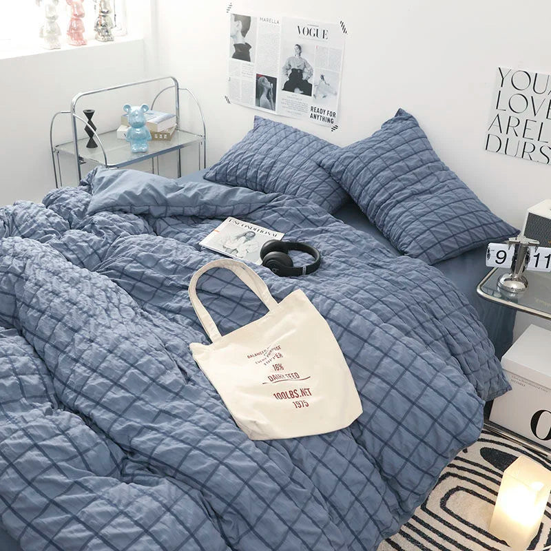 Solid Color Ruffles Lace  Kawaii Soft Sheet Duvet, Pillow & Quilt Cover